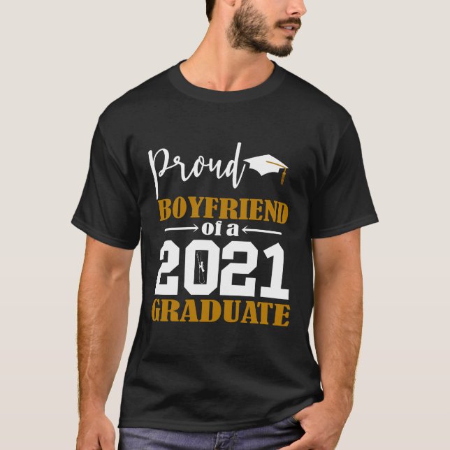 Camiseta Orgulloso novio de un graduado blanco en 2021 (Anverso)