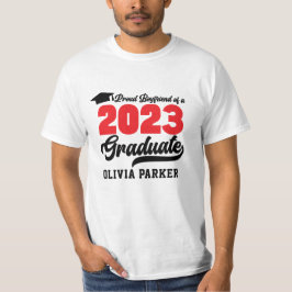 Camiseta Orgulloso novio de un guión negrita rojo para grad