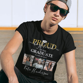Camiseta Orgulloso novio del Collage de fotos de graduados