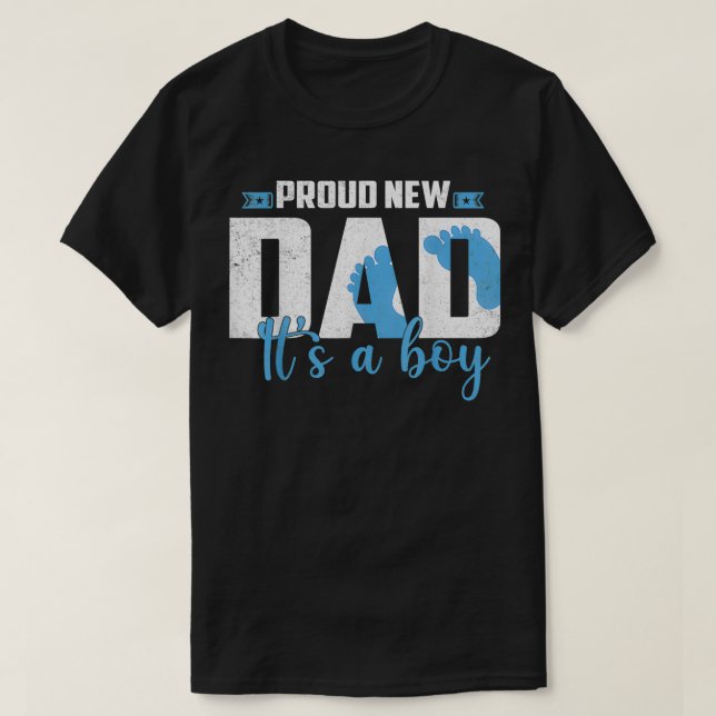 Camiseta Orgulloso nuevo papá es revelación de género de em (Diseño del anverso)