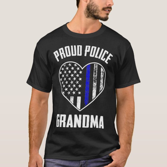 Camiseta Orgulloso oficial de policía bandera norteamerican (Anverso)