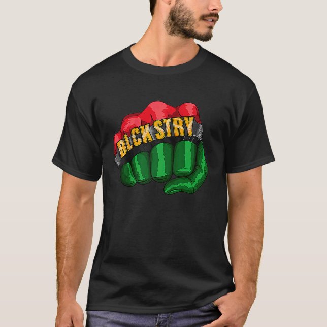 Camiseta Orgulloso Orgullo Africano de fuerte poder Histo N (Anverso)