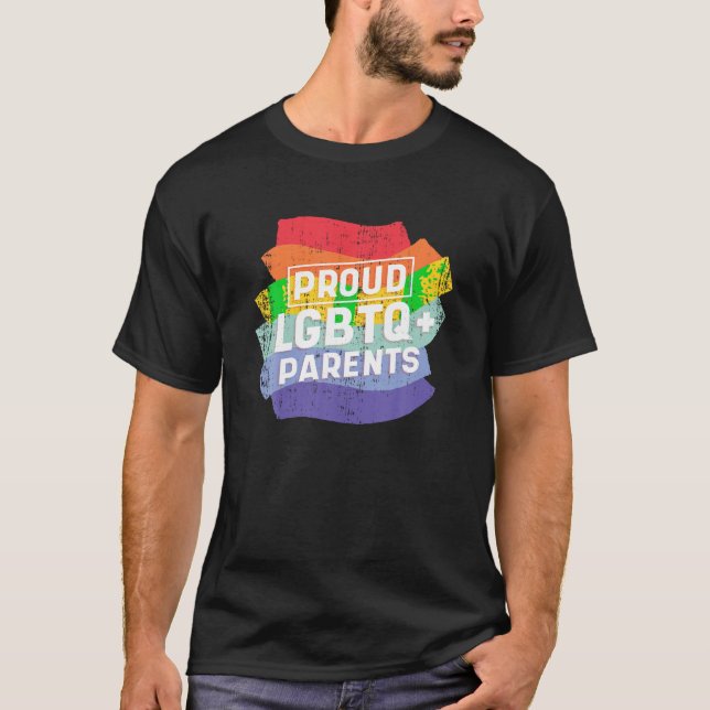 Camiseta Orgulloso orgullo de padres LGBTQ gay LGBT Lluvia  (Anverso)
