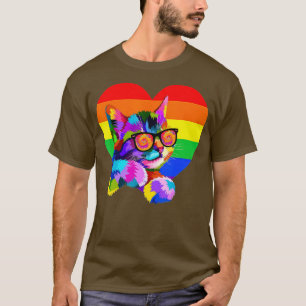 Camiseta Orgulloso Orgullo Gato Gay LGBT Bandera Transgéner