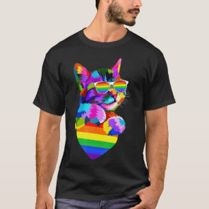 Camiseta Orgulloso Orgullo Gato Gay LGBT Bandera Transgéner