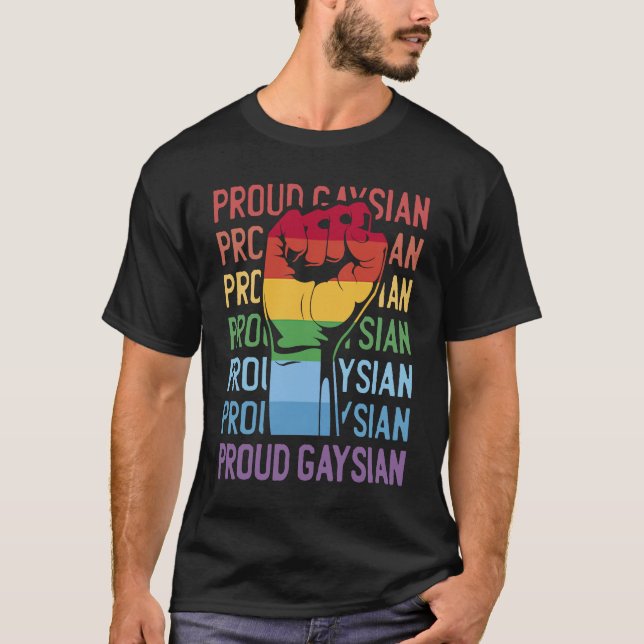 Camiseta Orgulloso orgullo gay en Gaysia Patrimonio asiátic (Anverso)