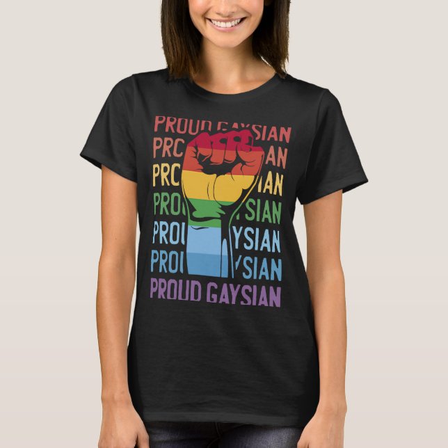 Camiseta Orgulloso orgullo gay en Gaysia Patrimonio asiátic (Anverso)