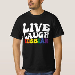 Camiseta Orgulloso Orgullo Lésbico LGBT Groovy Vive Ríe