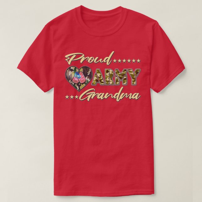 Camiseta Orgulloso Orgullo Militar Abuela Armada (45) (Diseño del anverso)