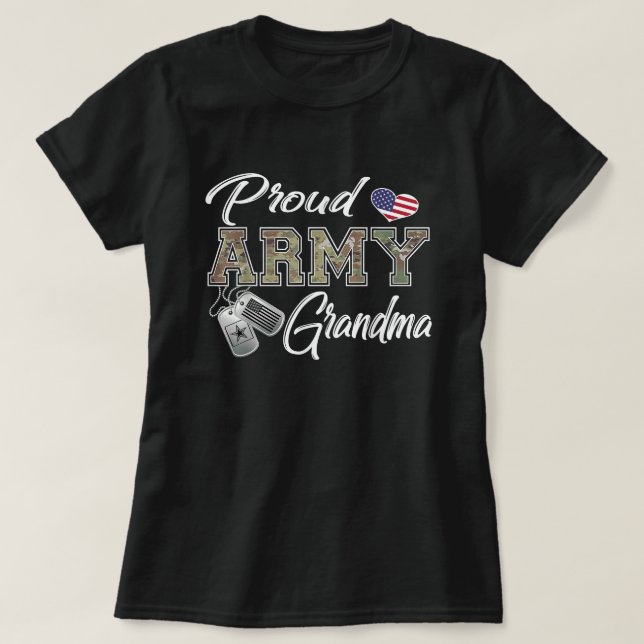 Camiseta Orgulloso Orgullo Militar de la Abuela del Ejércit (Diseño del anverso)