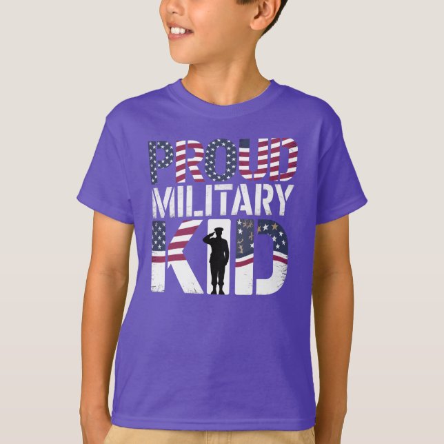 Camiseta Orgulloso Orgullo Militar de Niños (Anverso)