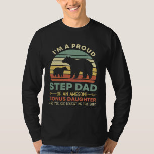 Camiseta Orgulloso Padrastro Retro De Una Impresionante Hij