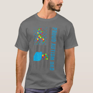 Camiseta Orgulloso padre autista bandera americana USA Conc