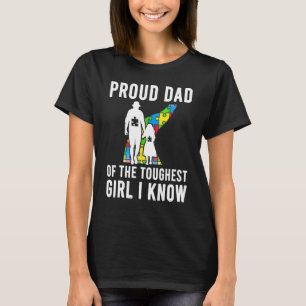 Camiseta Orgulloso padre autista de la chica más dura Papá