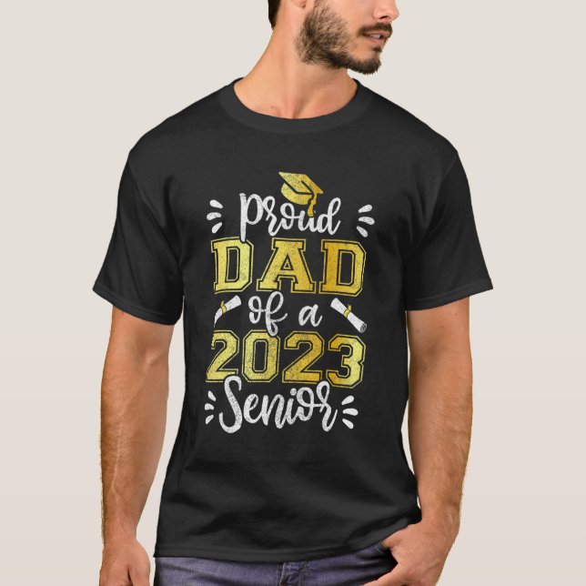 Camiseta Orgulloso Padre De 2023 Graduati En Materia De Con (Anverso)