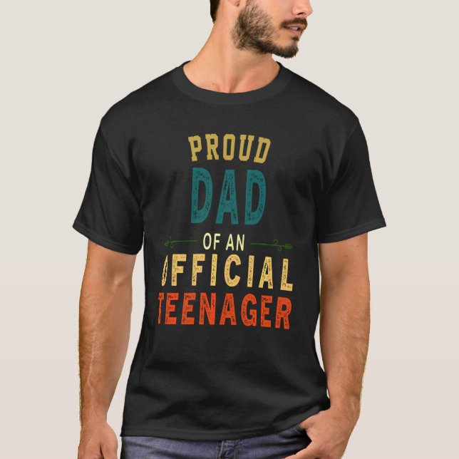 Camiseta Orgulloso Padre De Adolescente Oficial Retro Vinta (Anverso)