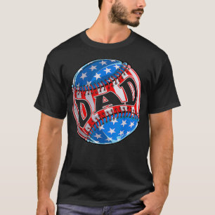 Camiseta Orgulloso Padre de Beisbol Bandera Americana Béisb