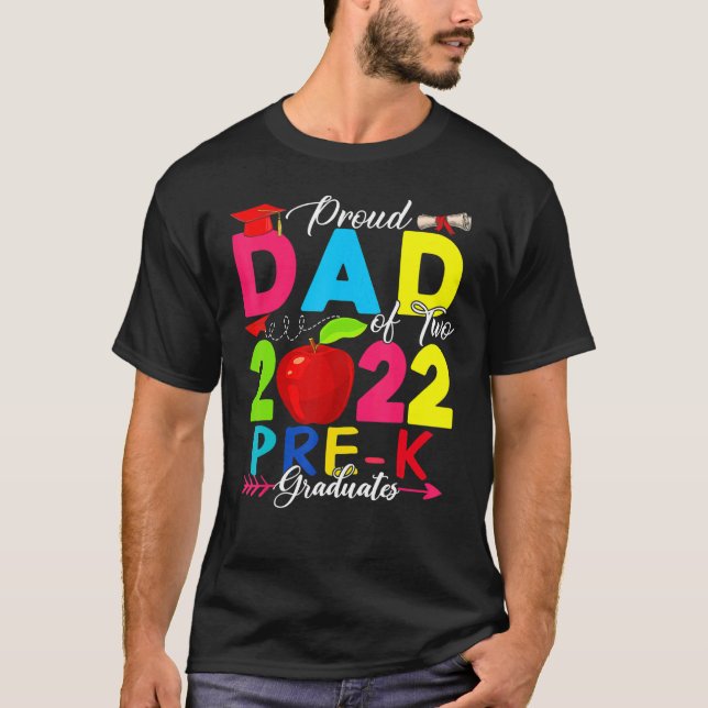 Camiseta Orgulloso Padre De Dos Familias De Graduados Preun (Anverso)