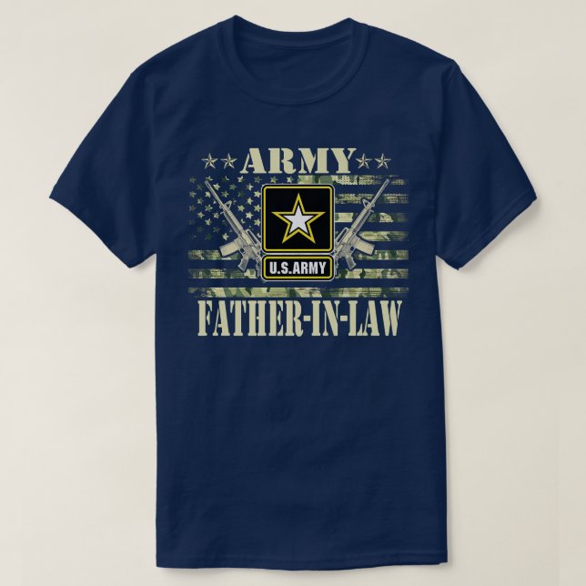 Camiseta Orgulloso Padre de Ejército en la ley Estados Unid (Diseño del anverso)