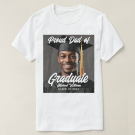 Camiseta Orgulloso padre de foto de graduado Nombre Año de