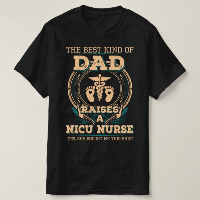 Camiseta Orgulloso padre de la enfermera de la NICU (Diseño del anverso)