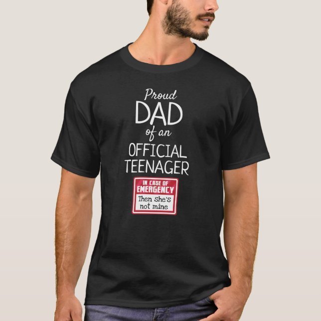 Camiseta Orgulloso padre de la hija oficial del Chica adole (Anverso)