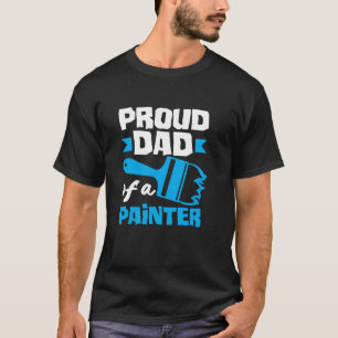 Camiseta Orgulloso padre de un arte de pincel azul pintor