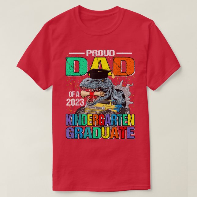 Camiseta Orgulloso Padre De Un Dinosaurio De Graduado De Ja (Diseño del anverso)