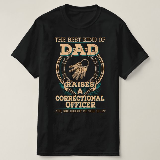 Camiseta Orgulloso padre de un funcionario correccional (Diseño del anverso)