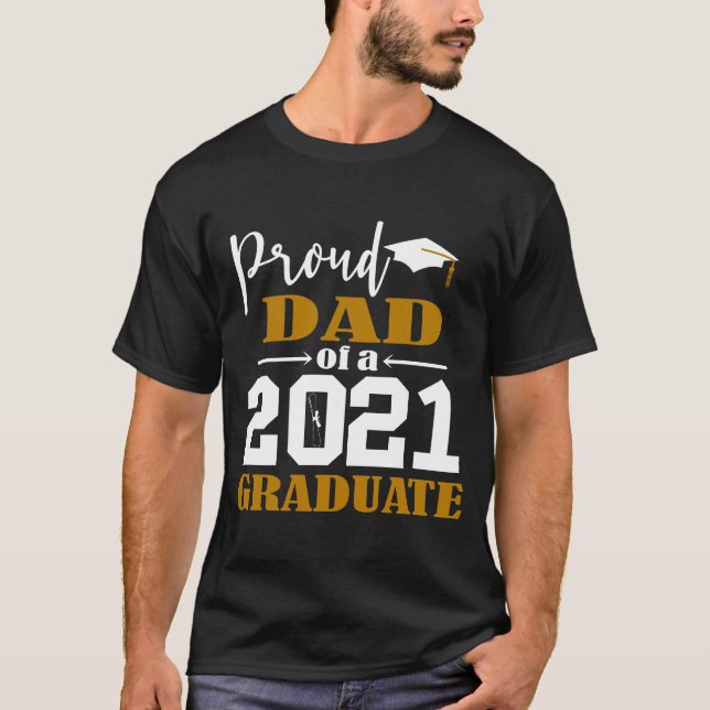 Camiseta Orgulloso padre de un graduado blanco en 2021 (Anverso)