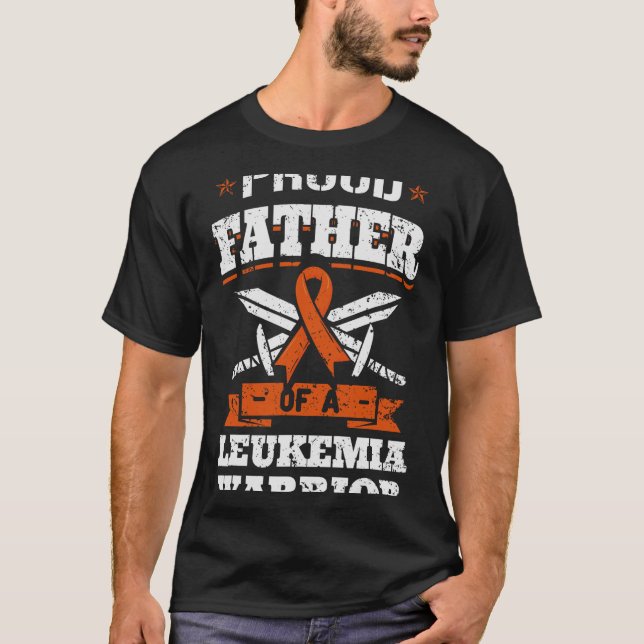Camiseta Orgulloso Padre De Un Guerrero De La Leucemia, Con (Anverso)