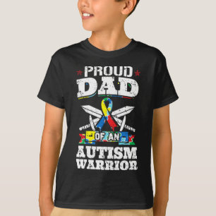 Camiseta Orgulloso Padre De Un Guerrero Del Autismo Concien