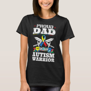 Camiseta Orgulloso Padre De Un Guerrero Del Autismo Concien
