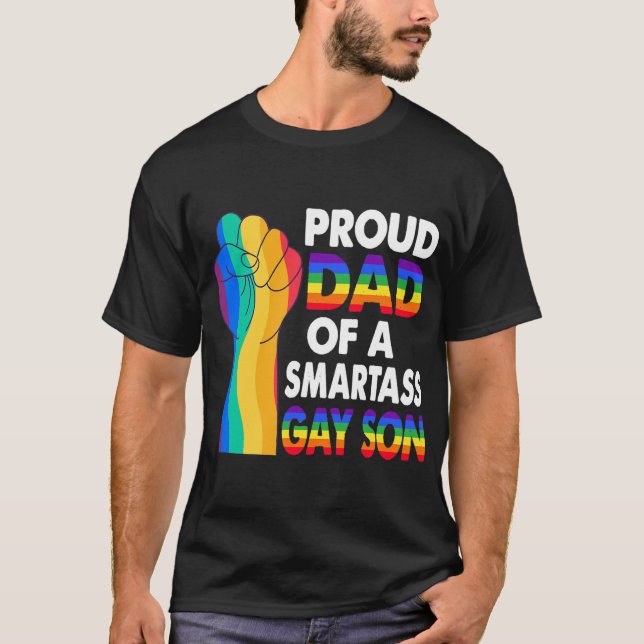 Camiseta Orgulloso padre de un inteligente hijo gay orgullo (Anverso)