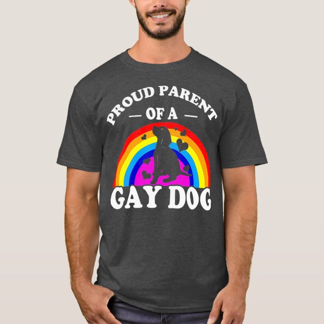 Camiseta Orgulloso Padre De Un Perro Gay Gracioso Apoyo LGB (Anverso)