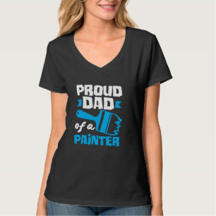Camiseta Orgulloso padre de un pincel pintador de arte azul