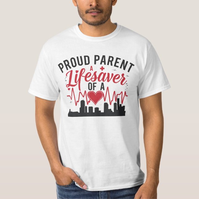 Camiseta Orgulloso padre de un salvavidas (Anverso)