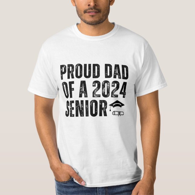 Camiseta Orgulloso Padre De Un Senior De 2024 (Anverso)