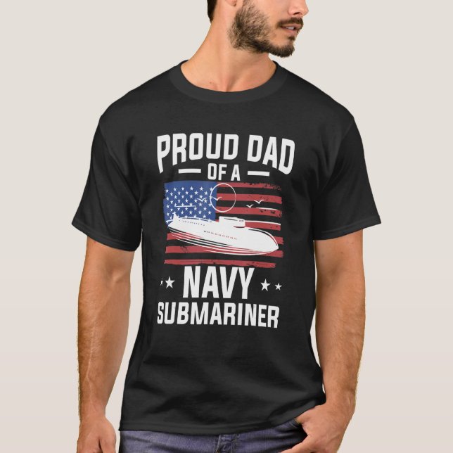 Camiseta Orgulloso Padre De Un Submarino Militar De La Mari (Anverso)