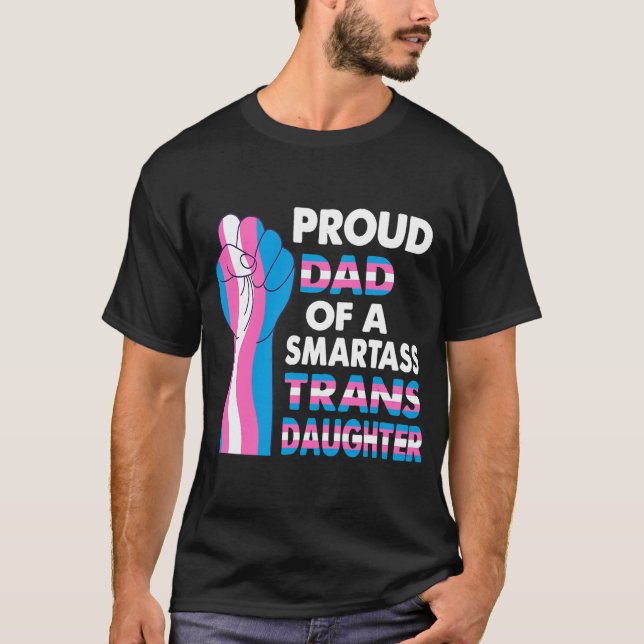 Camiseta Orgulloso padre de una chica LGBT inteligente  (Anverso)