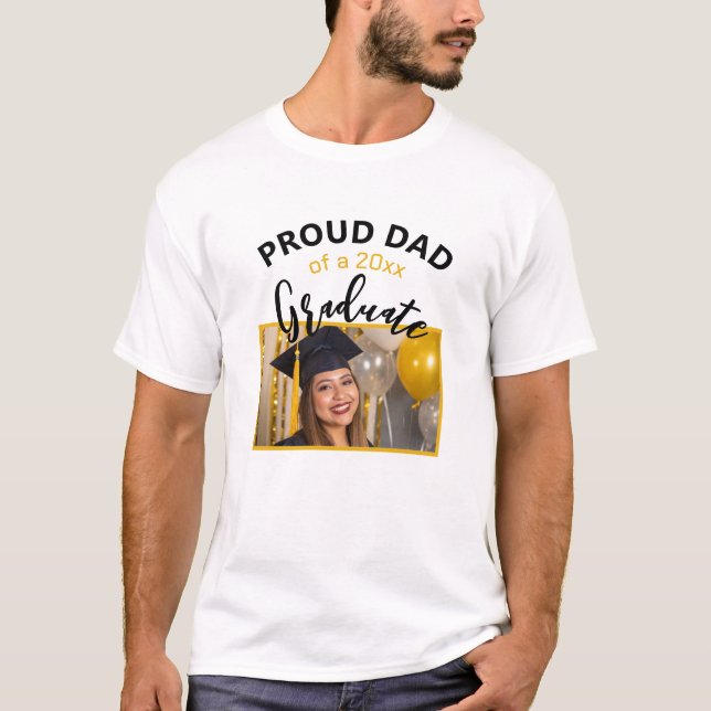 Camiseta Orgulloso padre de una foto de un Personalizado bl (Anverso)