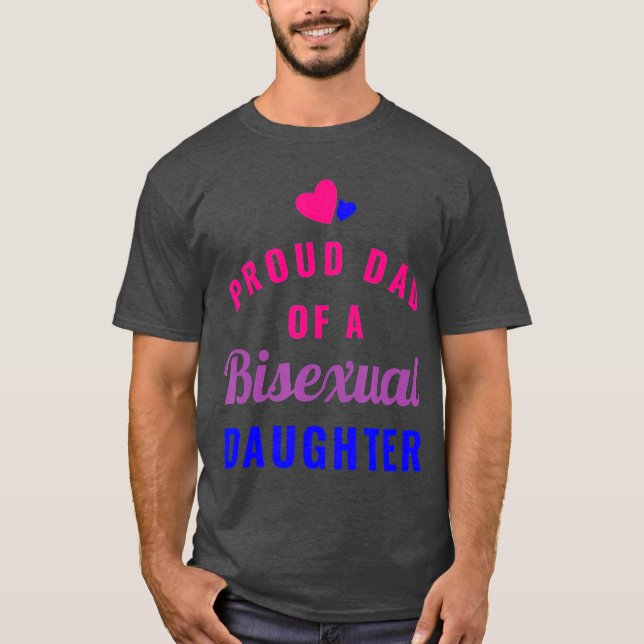 Camiseta Orgulloso padre de una hija bisexual en el Orgullo (Anverso)