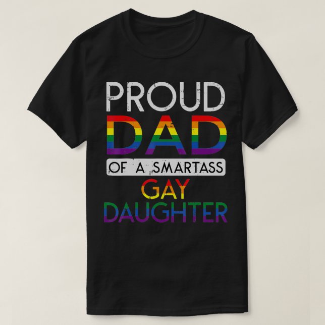 Camiseta Orgulloso Padre De Una Hija Gay Directamente Aliad (Diseño del anverso)