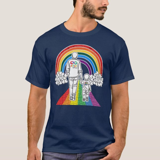 Camiseta Orgulloso padre del autismo | Caminando por el sen (Anverso)