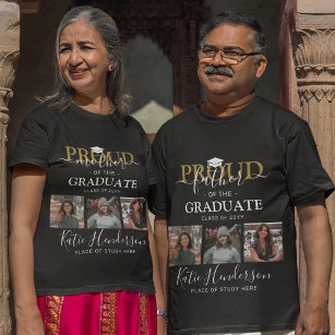Camiseta Orgulloso padre del Collage de fotos de Graduados