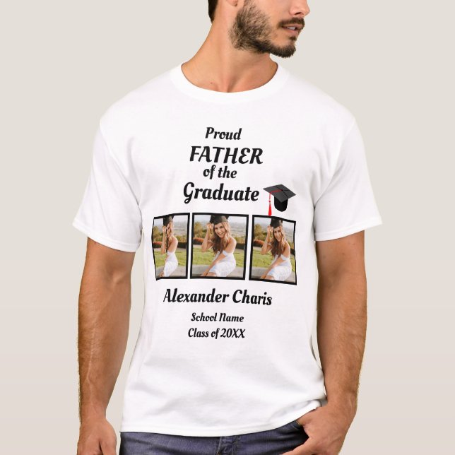 Camiseta Orgulloso padre del graduado 3 foto (Anverso)