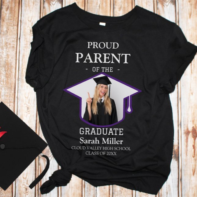 Camiseta Orgulloso padre del graduado con foto y nombre (Subido por el creador)