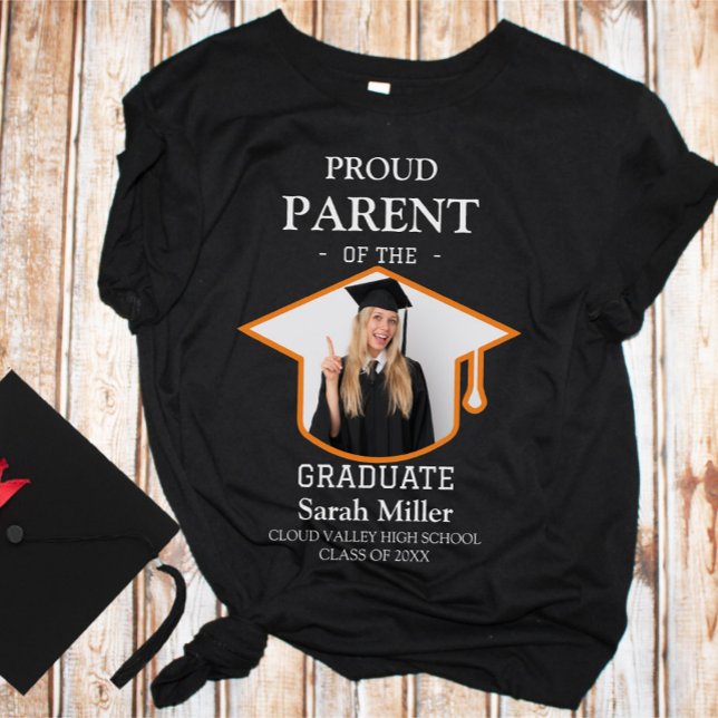 Camiseta Orgulloso padre del graduado con foto y nombre (Subido por el creador)