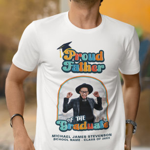 Camiseta Orgulloso Padre del retro de foto groovy de gradua