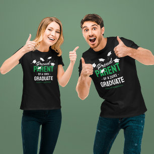 Camiseta Orgulloso Padre/Madre Negro Verde Graduado 2026